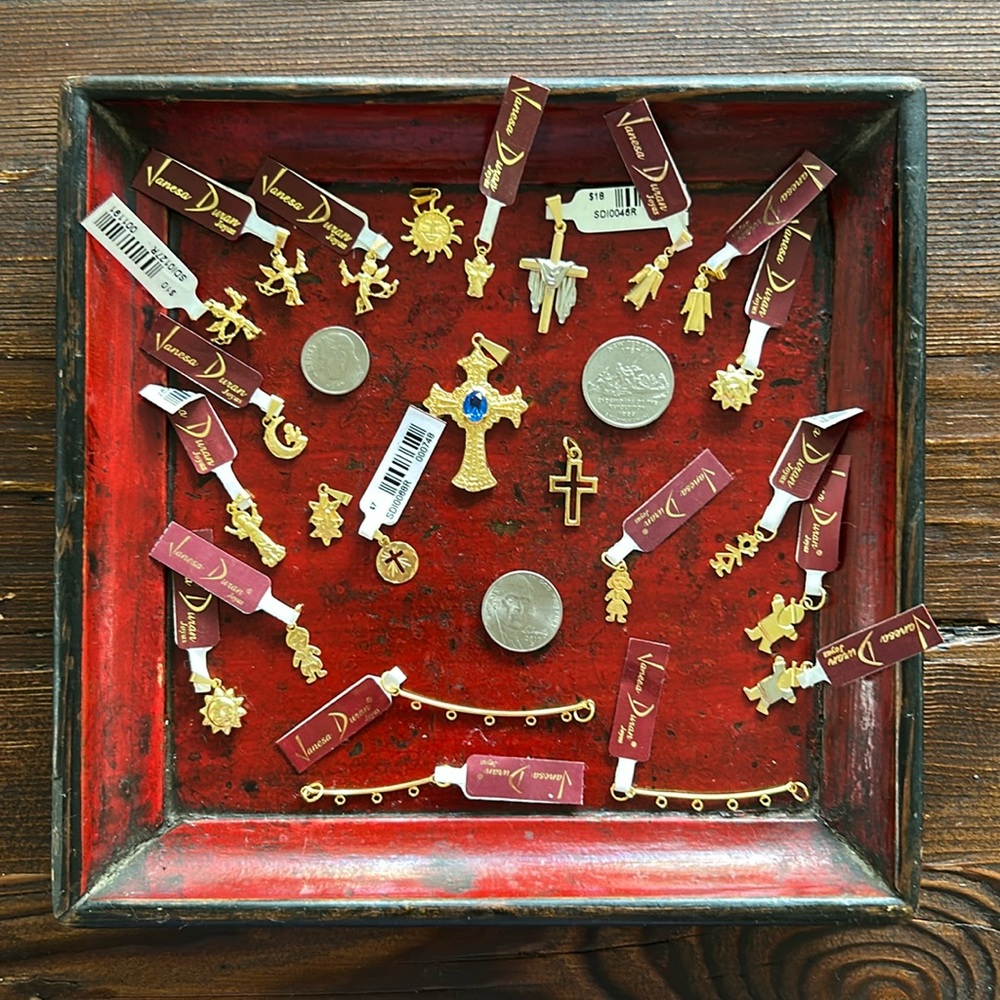 Lot of 24 pendants/charms Gold Filled 14k